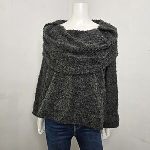 Transparente Cowl Neck Sweater Boucle Knit Germany Size S GR1 Lagenlook Pullover